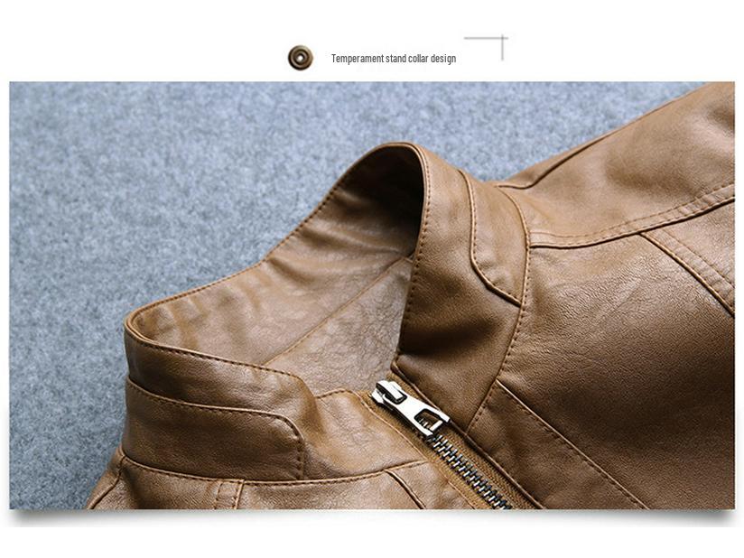 Women's Slim Fit Lambskin Motorcycle Jacket, Short Stand-up Collar, Autumn/Winter Korean Style