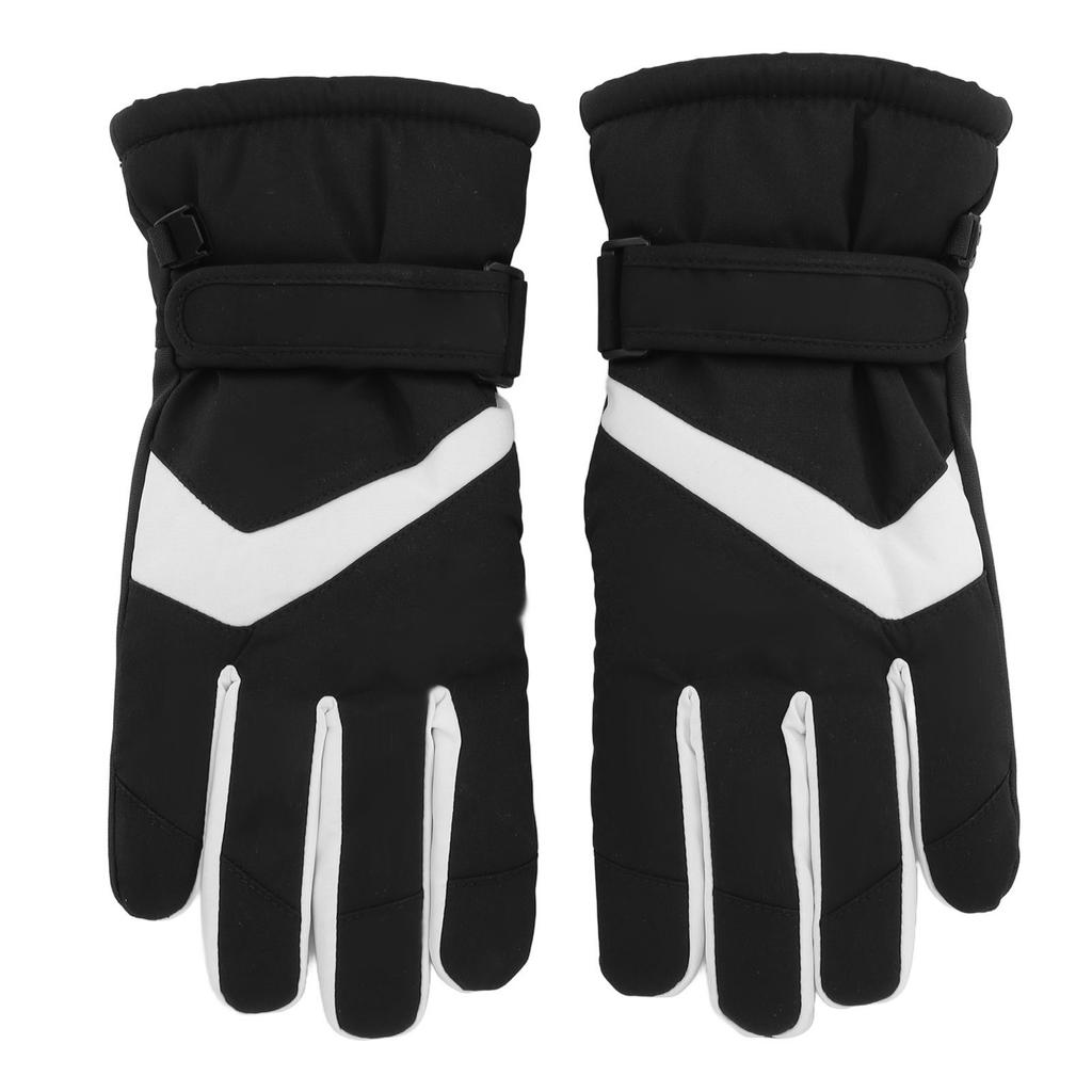 1 Set Vinter Pekskärmshandskar Vattentäta Förtjockade Fleece Varma Handskar för Män Kvinnor Utomhus Cykling Skidåkning Svart L