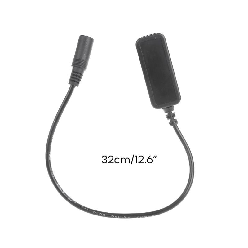 DC 5.5x2.1mm Female to USB Female Power Jack Extension Charge Cable 6V-30V to 5V Charging Cord Adapter
