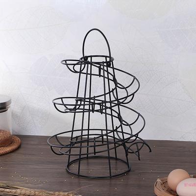 Porte-œufs en spirale Support à œufs en fer forgé Panier à œufs en métal multifonctionnel Étagère de rangement à œufs créative Fournitures de cuisine
