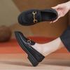 Autumn New Metal Buckle Small Leather Shoes One-pedal Single Shoes Versatile Single Shoes