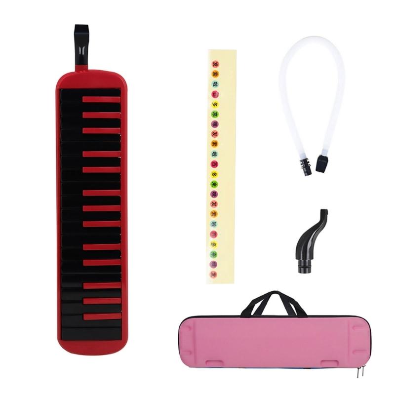 32 Keys Air Piano Keyboard Soprano Melodica Melodica Instrument with Mouthpieces Tube Carrying Bag Set for Beginner Kids 1