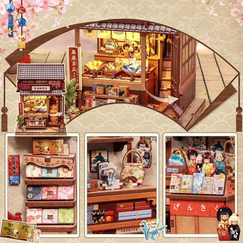 Miniature House Book Nook - Japanese Sensu*