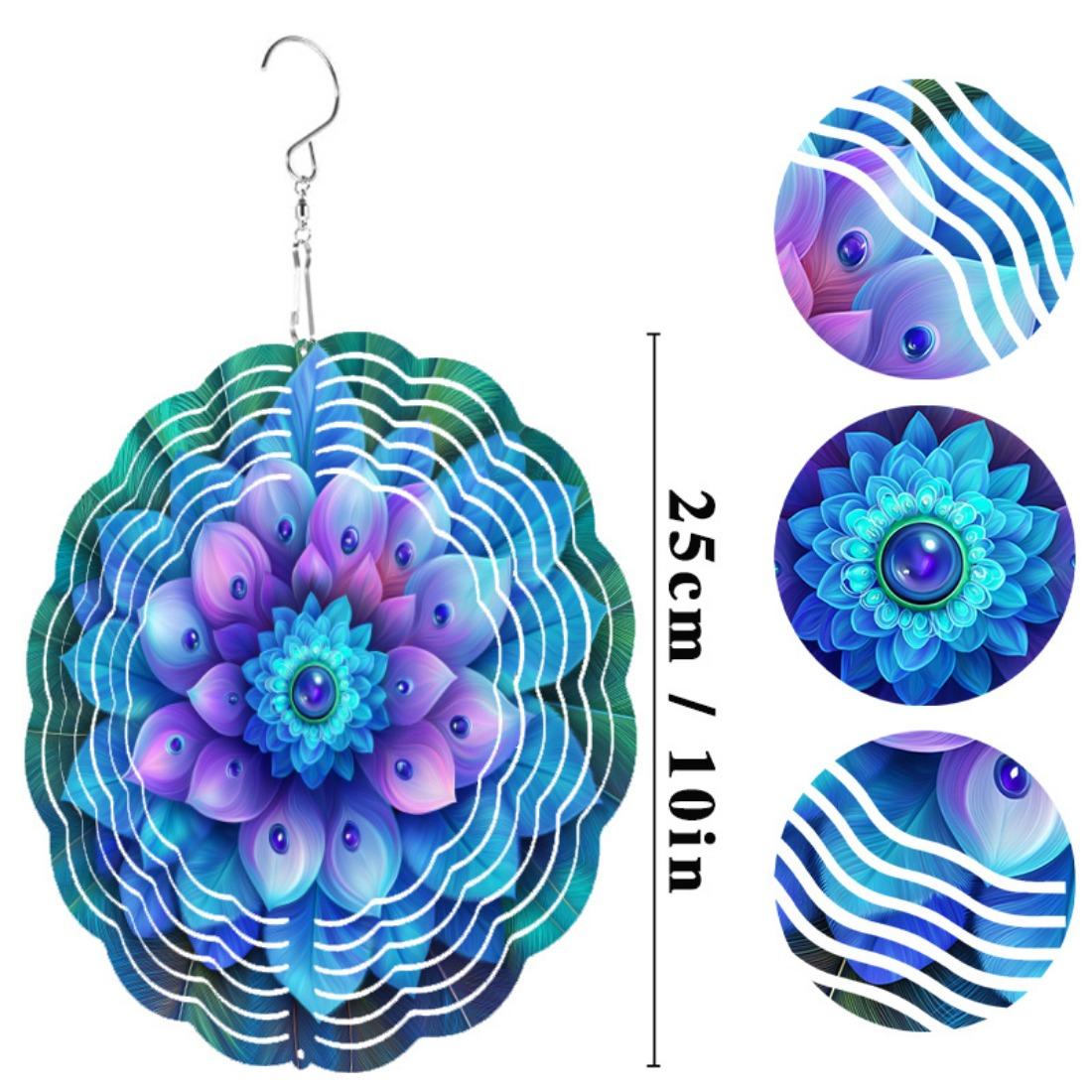 

Открытый трехмерный вращающийся от ветра, скандинавская металлическая ветряная мельница «Павлин», динамичная ветровая скульптура, подходит для подвесного декора в саду, во дворе