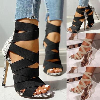 Women's Ladies Peep Toe Thin High Heel Shoes Sandals