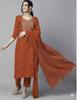 Women Designer Cotton Blend Kurta Pant Dupatta Set Party Wear Top Tunic Kurti Dress
