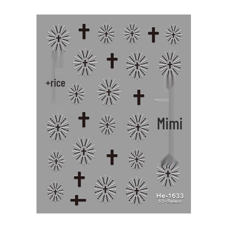 Redanco 5D Halloween Cross Hot Stamping Embossed Nail Stickers (HE1634)