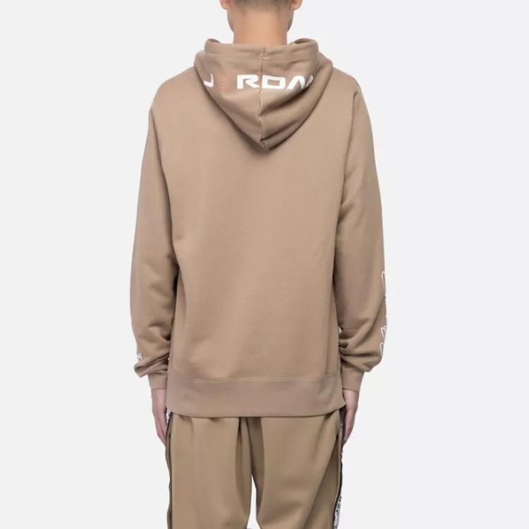 Air Jordan X CLOT Crossover Logo Printed Hoodie Brown Men Streetwear AR8395-213
