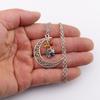 Handmade Crochet Moon Crystal Tassel Grape Cluster Natural Stone Necklace