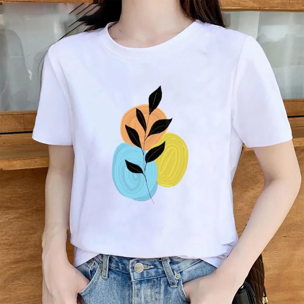 Womens Trendy Short Sleeve Tshirt Cartoon Plant Beach Print Casual Graphic Regular Fit Womens Clothing Fashion T Shirts
