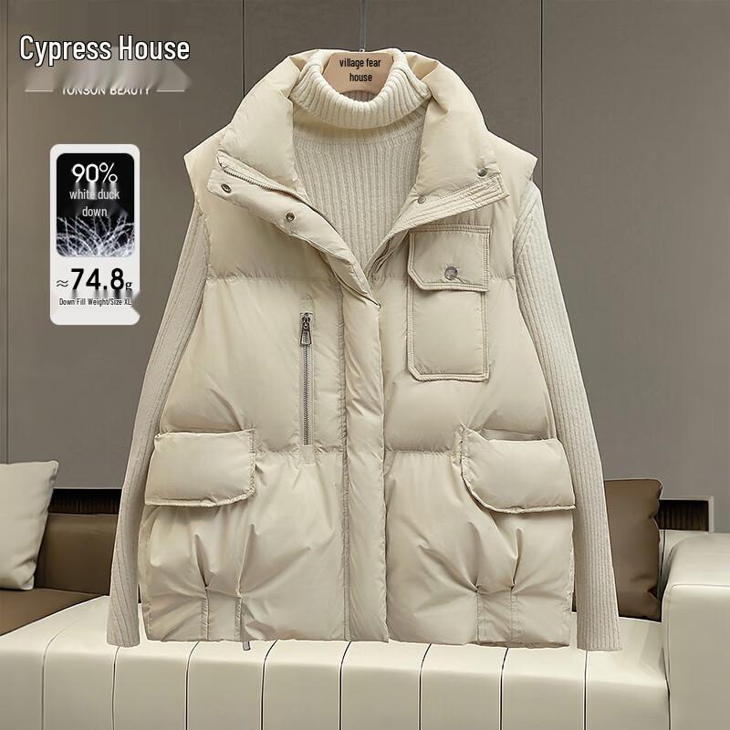 

Женский пуховый жилет с воротником-стойкой, 90% пуха XL