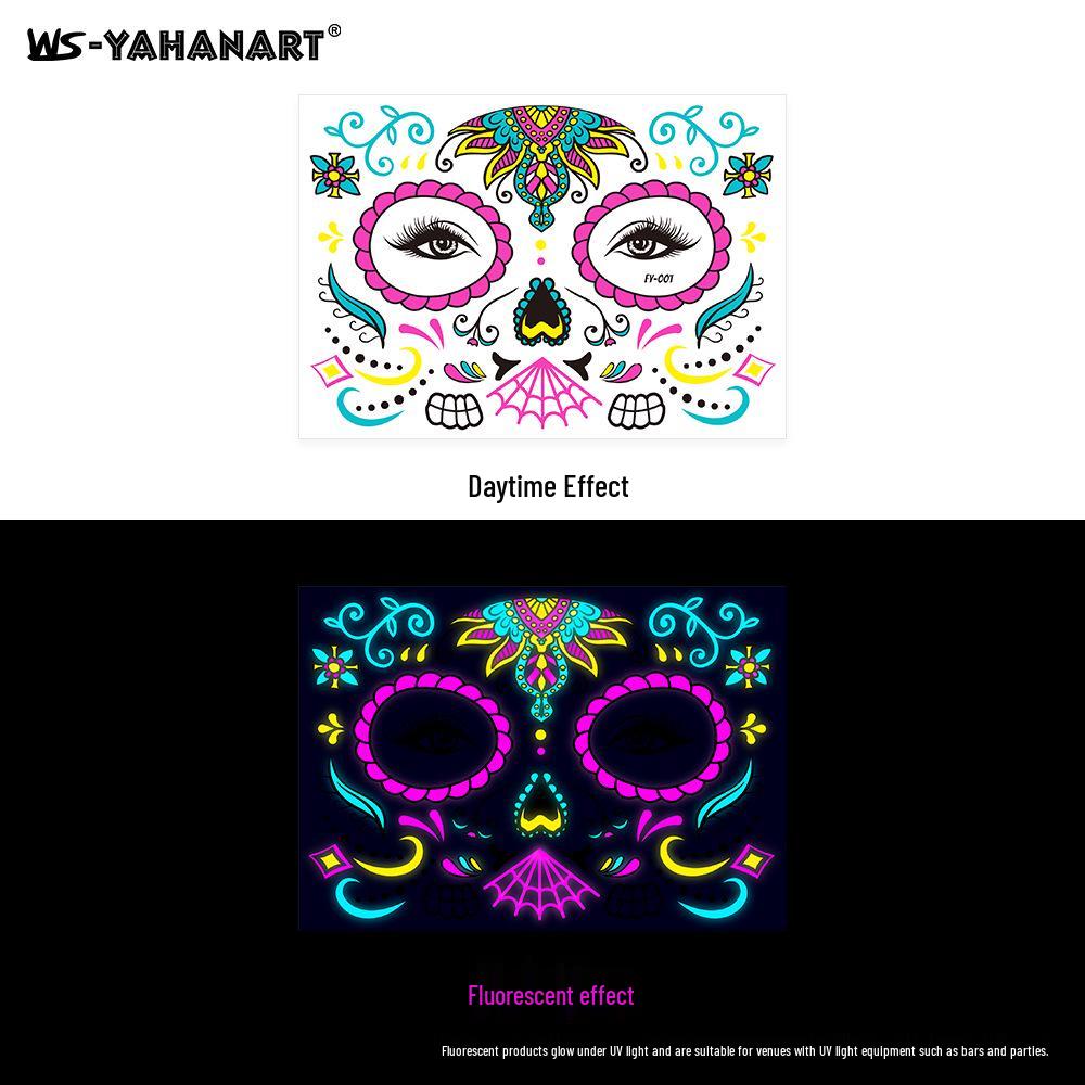 Creative Fluorescent Waterproof Full Arm and Face Tattoo Sticker