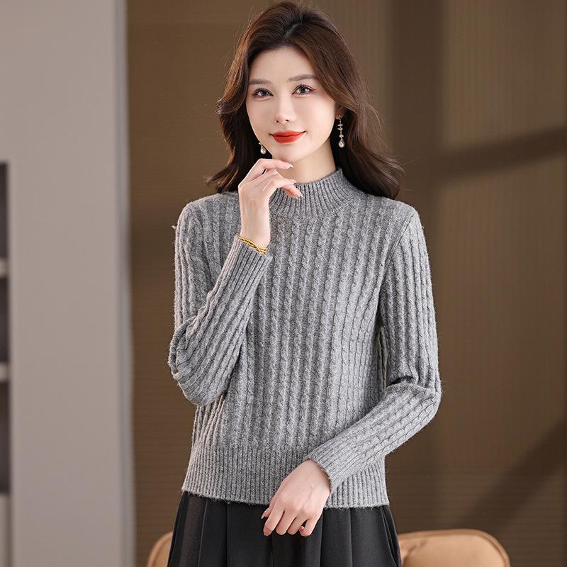 Jugendlicher Jacquard-Strickpullover in Übergröße - Herbst/Winter Warm Lockerer Schnitt für junge Mütter