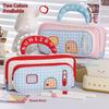 Large Capacity Pencil Case House Design High Appearance Pen Bag 3 Layers Portable Pencil Pouch School Supplies For Student Home