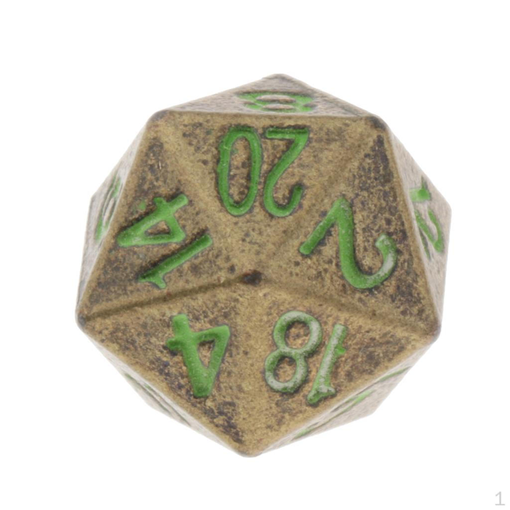 

D Sided 22mm 0.87inch Polyhedral The Dark Numbers бронзовий