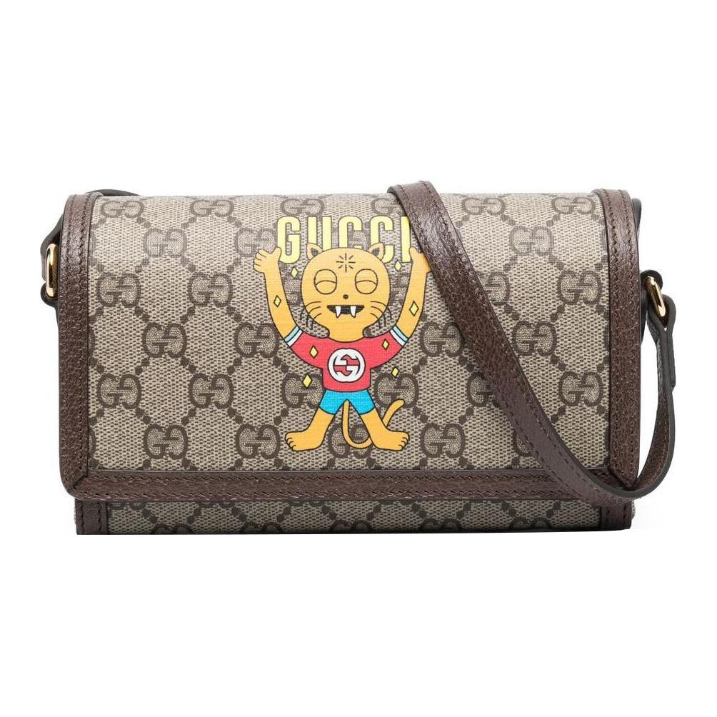 

Gucci x Pikarar GG Supreme Canvas Cat Print Crossbody Bag For Unisex Daily Use Gift Set(Basic Set+Box+Shopping Bag)