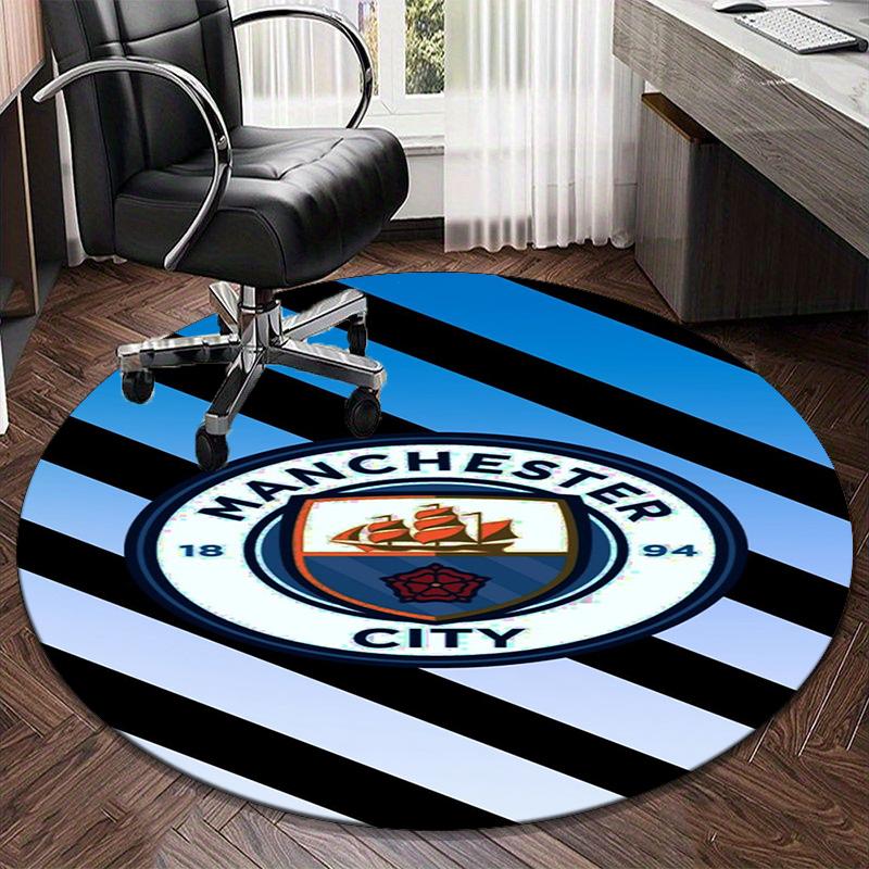 1PC round rug City Football Club Printed Round Area Rug ,Rug For Home Office, Round Chair Rug, Decorative Carpet Fan gifts Christmas gift