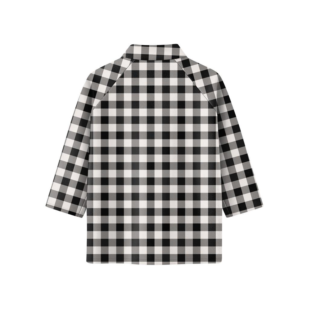 Damen Oberteil mit Stehkragen, 3/4 Ärmeln und Reißverschluss, hoch