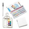Travel Paint Palette Watercolor Sketch Book with Binder Clip Water Colour Paint Palette Travel Kit Acrylic Grid Paint Box
