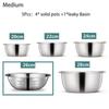 Five-piece Stainless Steel Basin Round Thickened Deepened Basin Household Kitchen Soup Washing Vegetable Drain Basin