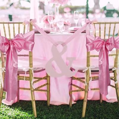 12pcs Satin Chair Sashes Bows Universal Chair Ribbon Sash Wedding Party Reception Events Banquets Hotel Event Chair Cover Decor