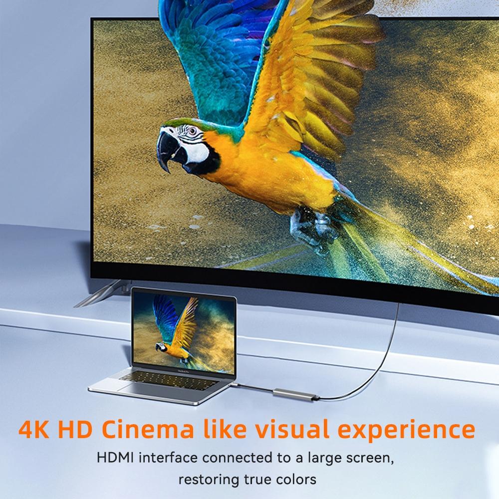 USB C Hub 7 In 1 Type C To HDMI With SD TF Cards Reader PD 100W Power 4K 60hz HDMI Docking Station 2-USB 2.0 for Laptop PC Macbook