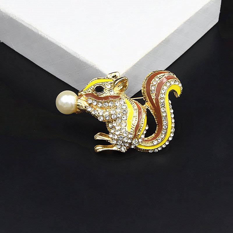 Personalized Cute Rhinestone Squirrel Lapel Pin - Versatile Animal Brooch  Jewelry Accessory