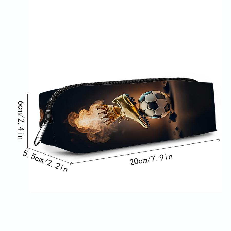 Hot Sales Football Single Printed Pencil Case For Boy/Girls Children Best Gifts 2D Flat Cartoon  School Supplies Pen Bag