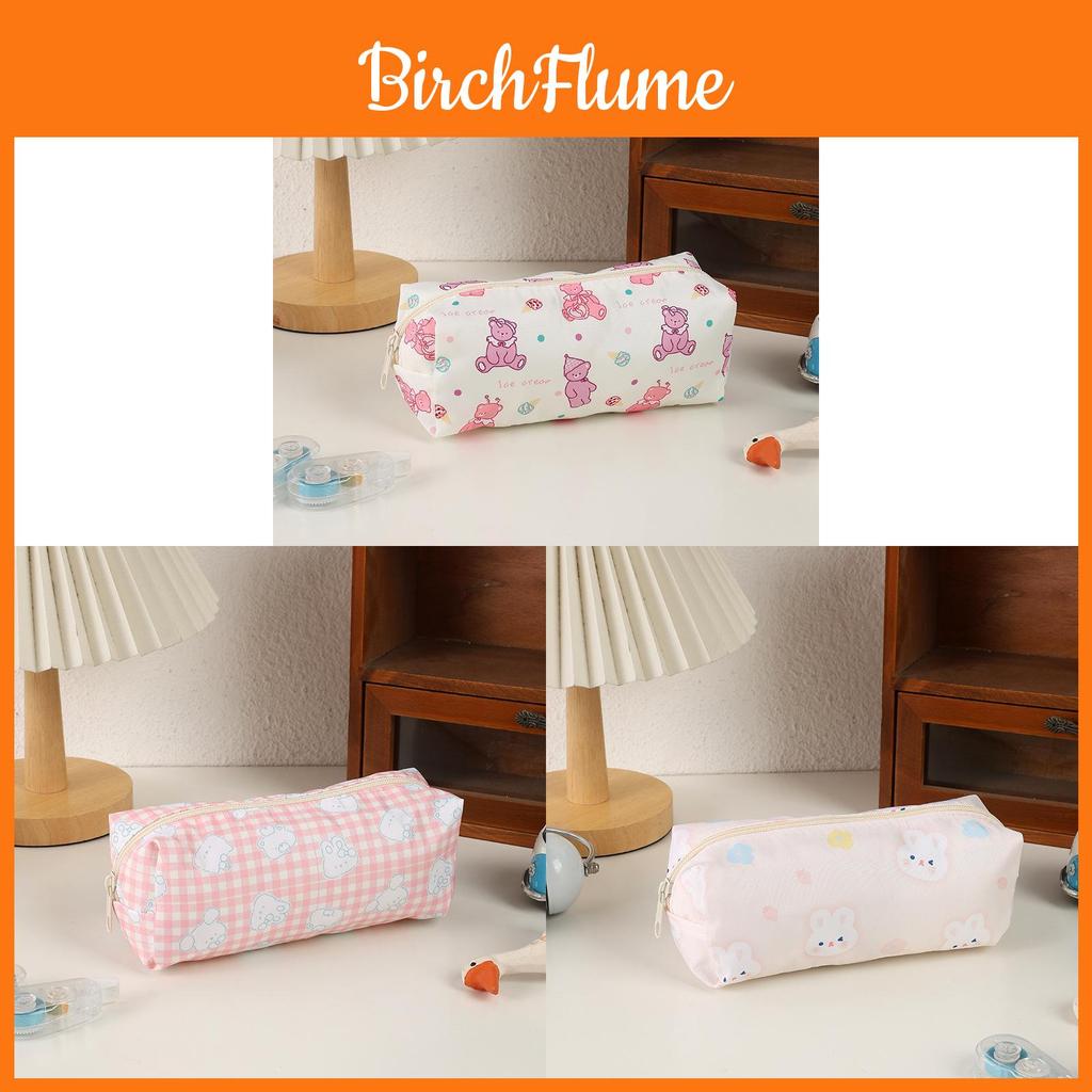 Cute Cat Pen Case With Large Capacity And Cartoon Print For Students And Girls
