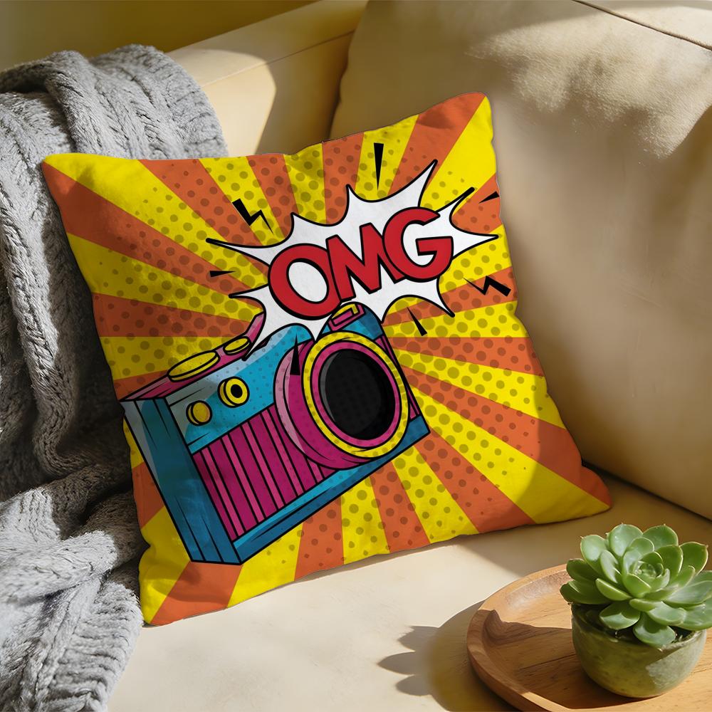 Cushion Cover Washed Linen Soft Breathable Decorative Case for Sofa Home Pillow Cover Roy Lichtenstein
