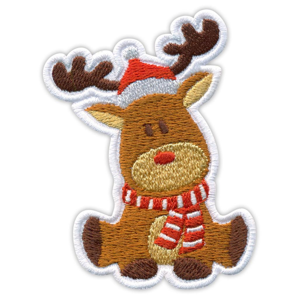 Patchion Little Christmas reindeer - Magnetic Backing - Embroidered Patch/Badge/Emblem