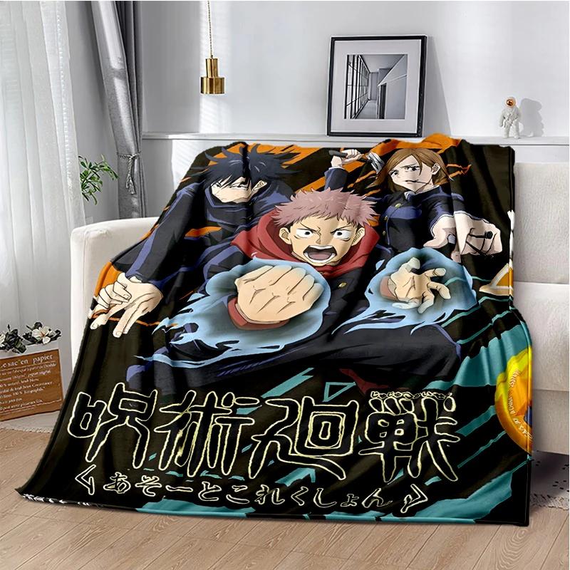 Cartoon Anime Jujutsu Kaisen Throws Blanket Kid Super Soft Blankt for Travel Couch Sofa Picnic Bed Flannel Blanket Birthday Gift