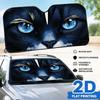 1Pcs Black Cat Blue Eyes Car Windshield Sunshade UV Rays Heat Blocker Keeps Vehicle Cool Unique Design Fit Sedans SUVs RVs