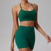 Plus Size Yoga Set: Beautiful Back, High Waist Shorts, Quick Dry Fitness Outfit