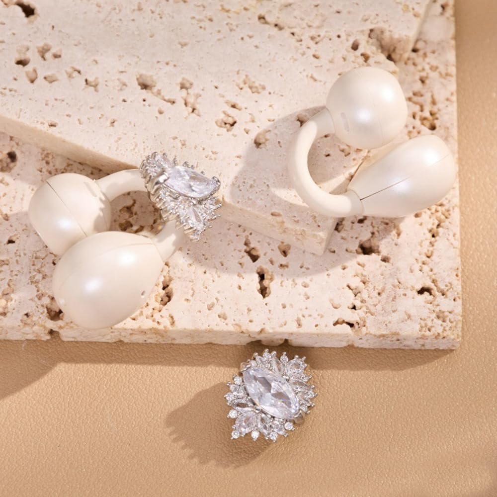 Earphone Clips with Zirconia Decoration and Rhinestones for Elegant Quick Multifunctional Durable and Lightweight Perfect for Sports and Set of 2 Not