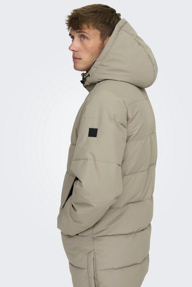 Winter Jacket Only & Sons Onscarl Life Long Quilted Coat Otw Noos (22020156) Desert Taupe