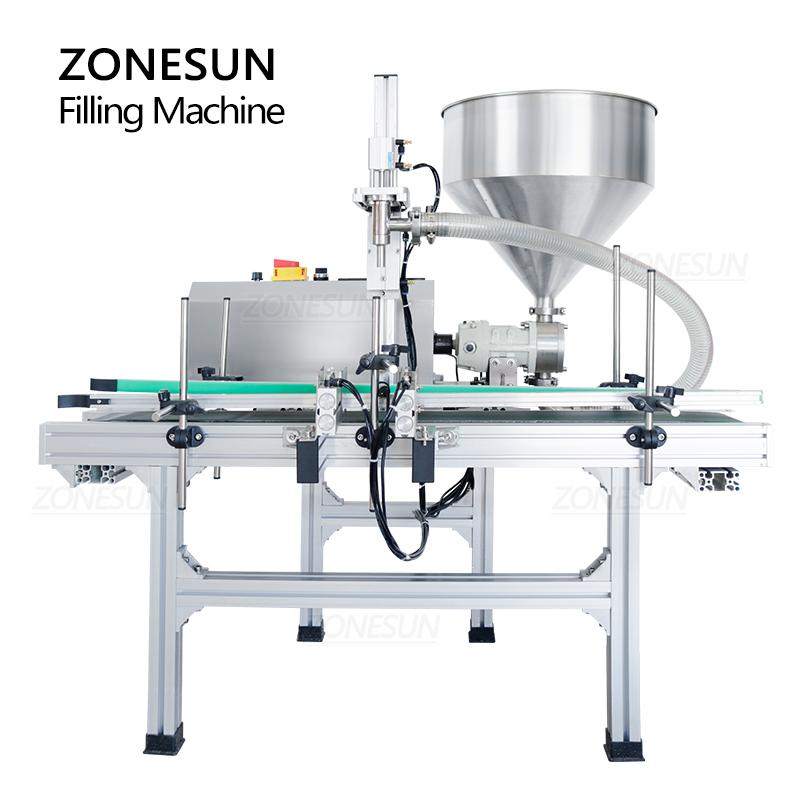 Zonesun ZS-DTGT900P Automatic Paste Filling Machine Viscous Liquid Filler Honey Cream Lotion Cosmetics Packaging