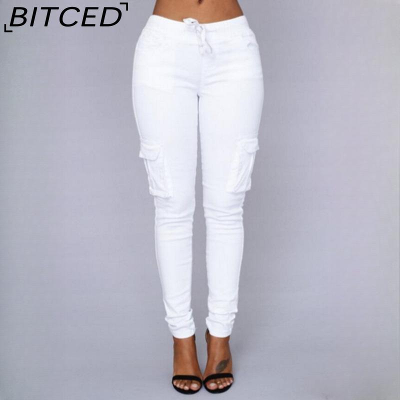 

BITCED Женские модные повседневные однотонные брюки и капри с принтом S белый