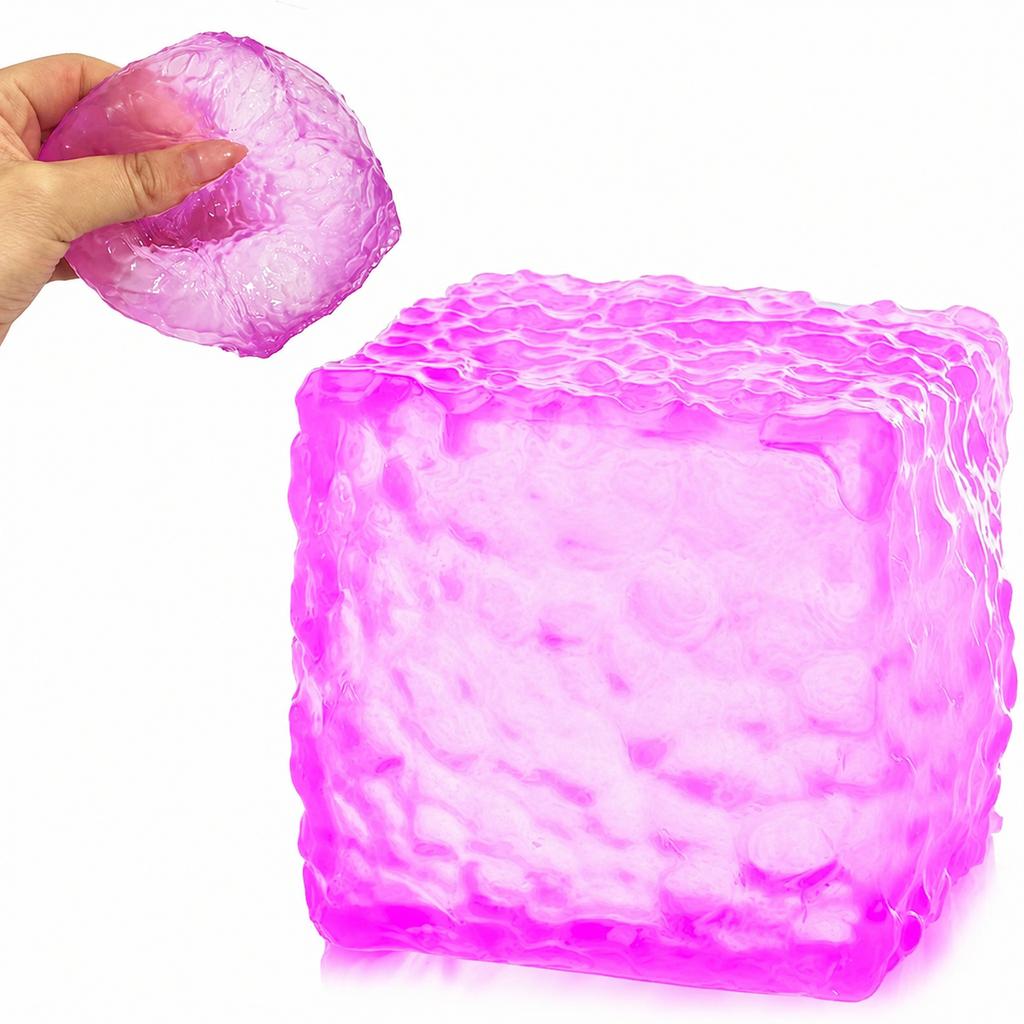 Ice Cube Squishy Toy Stress Relief Fidget Squeeze Sensory Gel Cube Soft Decompression Toy for Kids Adults