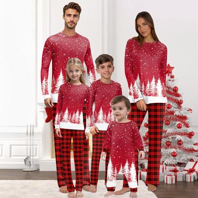 Christmas Prints Family Matching Long Sleeve Tops+Pants Set Family Matching Sets