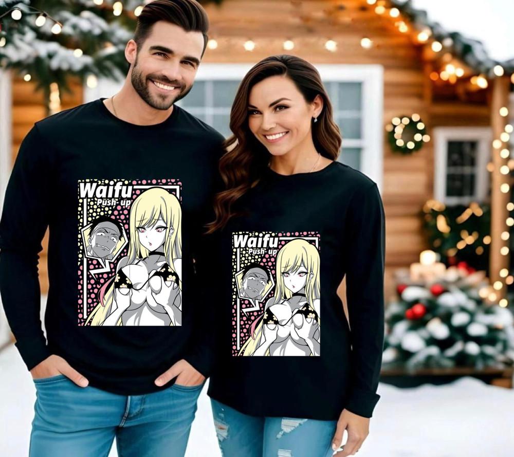 

Ретро свитшот Материал Вайфу Подарок Легкомысленный Аниме Девушка Милый свитер Смешной Подарок 4XL