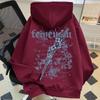 Herren Vintage Kirschblüten Schwertdruck Hoodie - Herbst/Winter Lockerer Schnitt mit Plus Samt