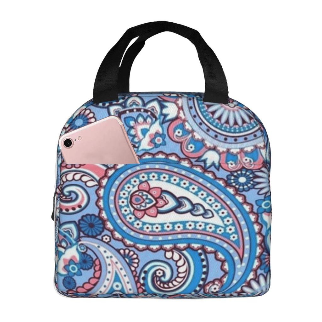 Colorful Paisley Mandala Insulated Lunch Bag for Women Children Leakproof Food Boxes Thermal Lunch Box Tote