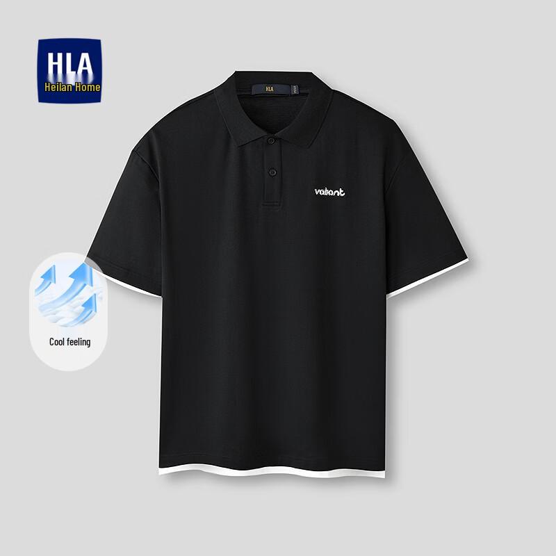 HLA Men s Cooling Embroidered Stretch Lapel Polo Shirt 3XL