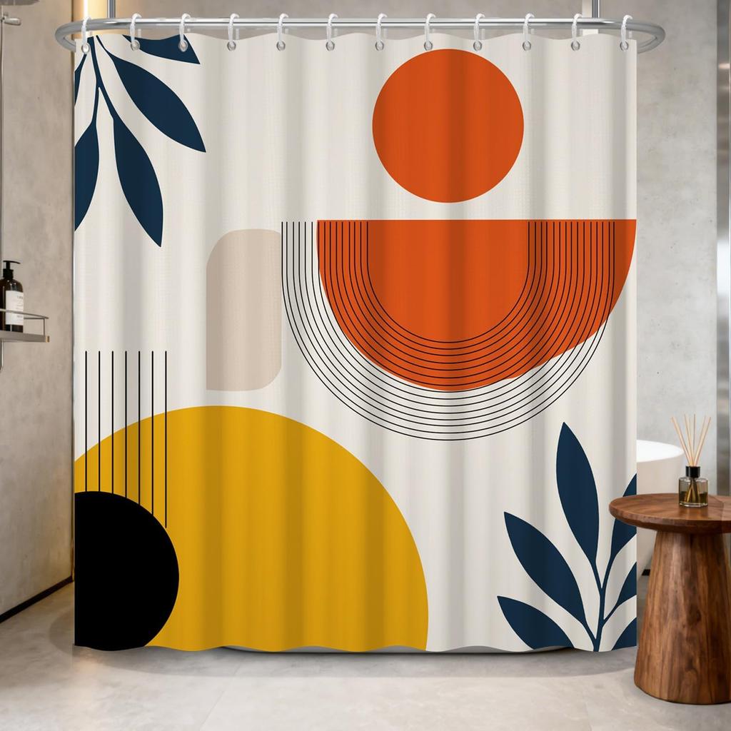 Waterproof Fabric Shower Curtain-Cute Black Cat Animal Print Bathroom Curtain for Kids, Funny Bath Curtain with Hooks Bathroom