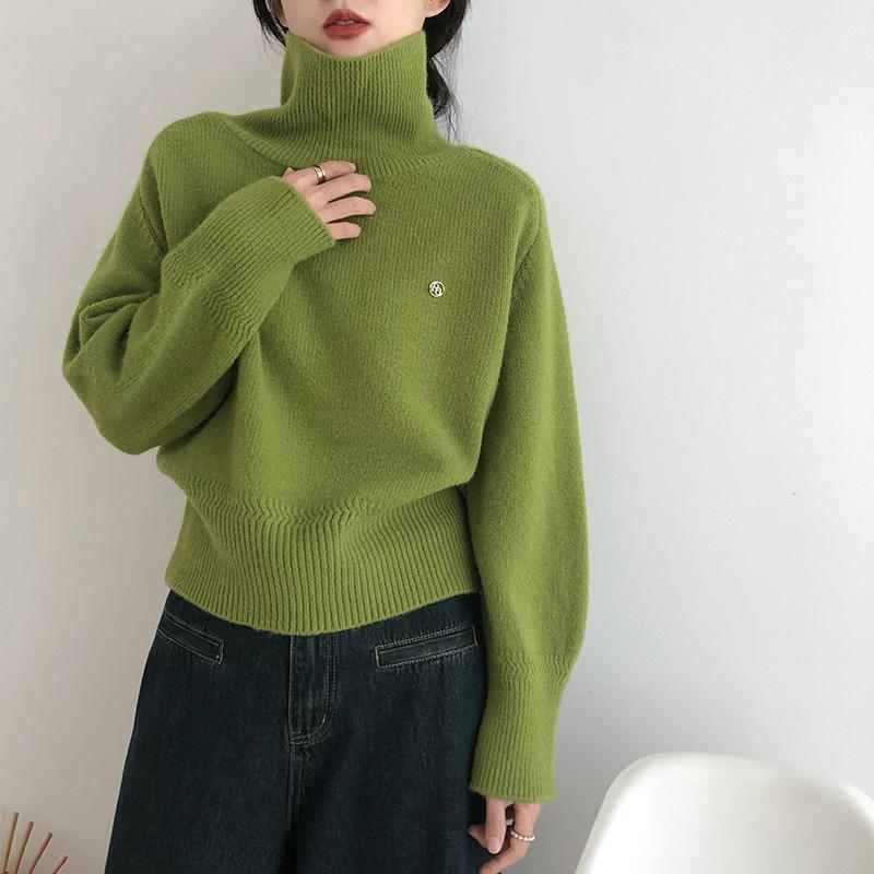 High Neck Sweater for Women In Autumn and Winter Soft and Loose Fit High Texture Knit Sweater Thick Top