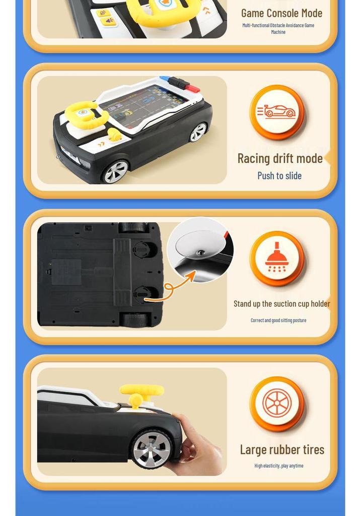 Children's Educational Cross-Country Racing Steering Wheel Toy: Simulation Driving and Concentration Game