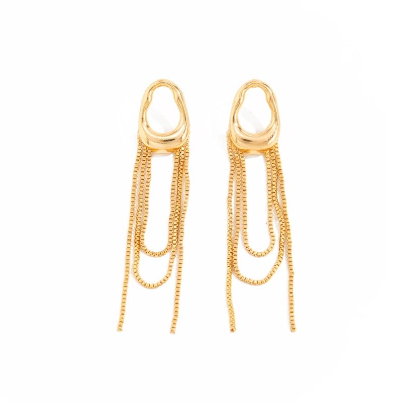 Elegant Long Fringe Ear Clips with Clip On Feature Pendant Earrings Suitable for Easy Wear Versatile Fashion Accessory
