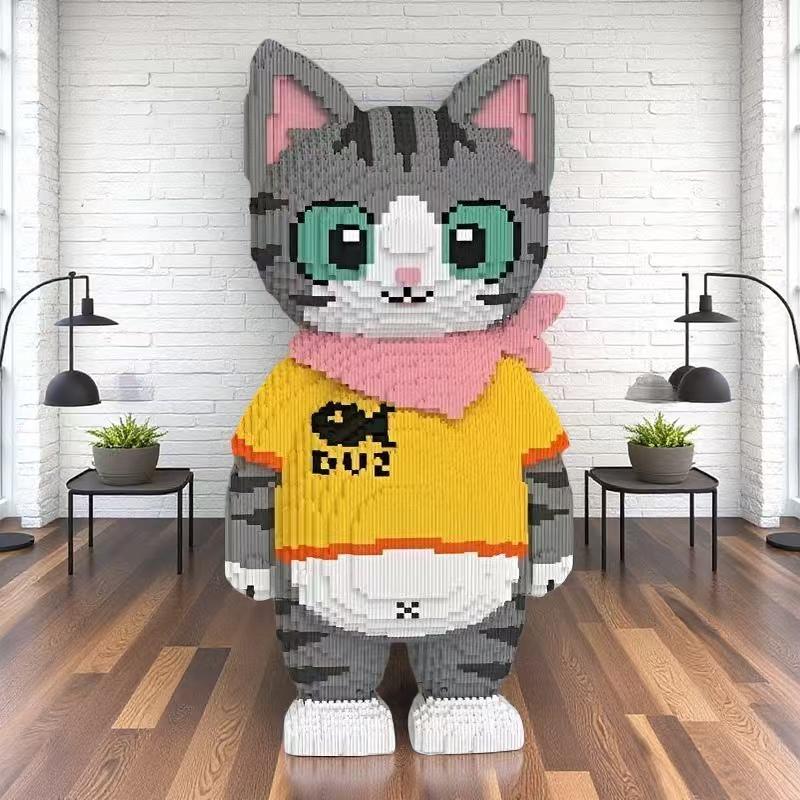 31233 Piece Big Cat Building Block Set 14 Years Old And Above Christmas/Easter Gift Small Particle Splicing Difficult Home Decor