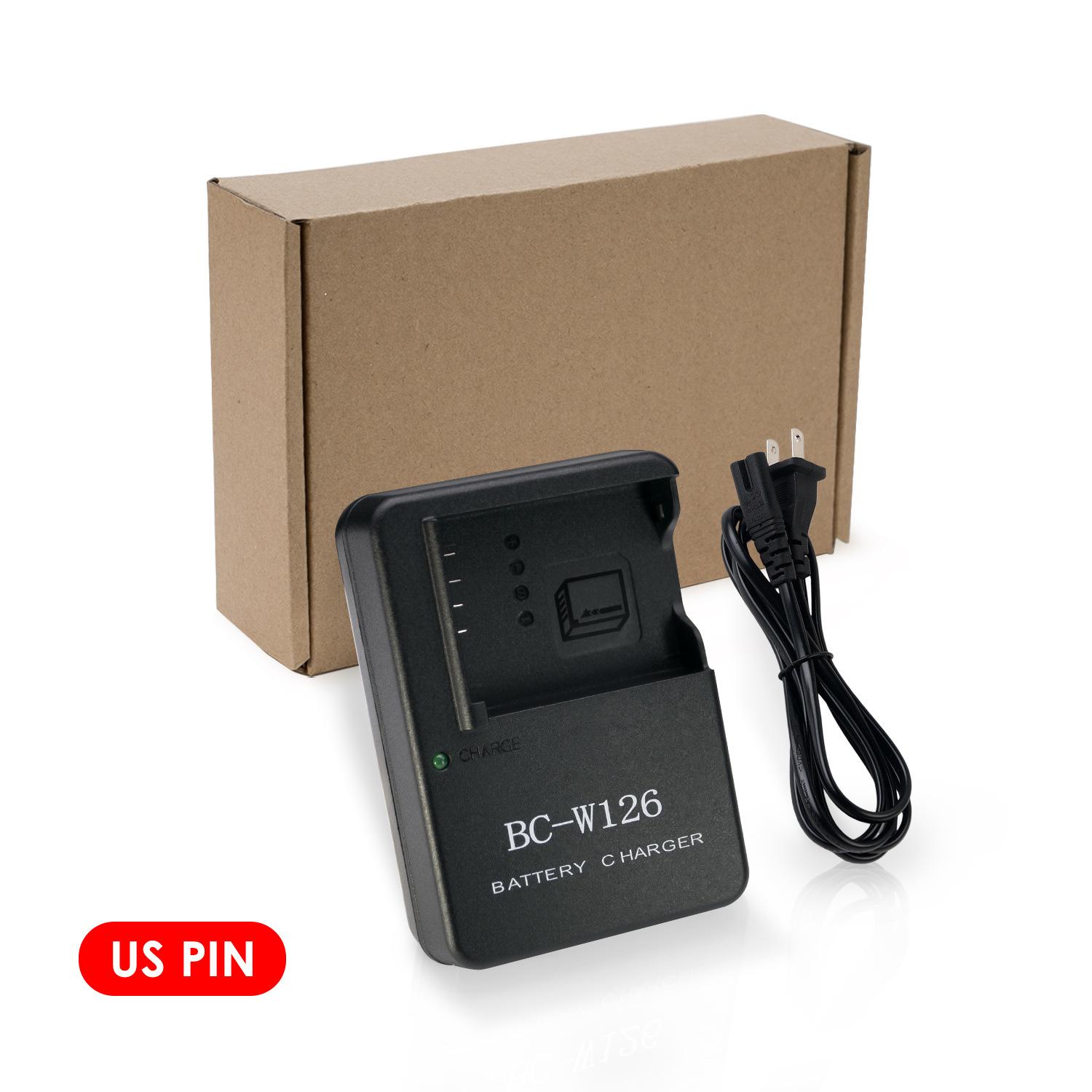 

BC-W126: Compatible with charging Fujifilm NP-W126S batteries for XT30, T20, XS10, and XPRO3 cameras.